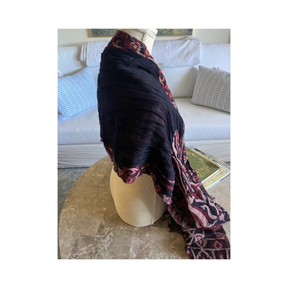 Lucky Peace Love Fringed Boho Hippie shawl Wrap Scarf 100% Wool - Picture 11 of 11